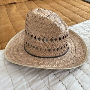 Tan Woven Straw Mennonite hat
